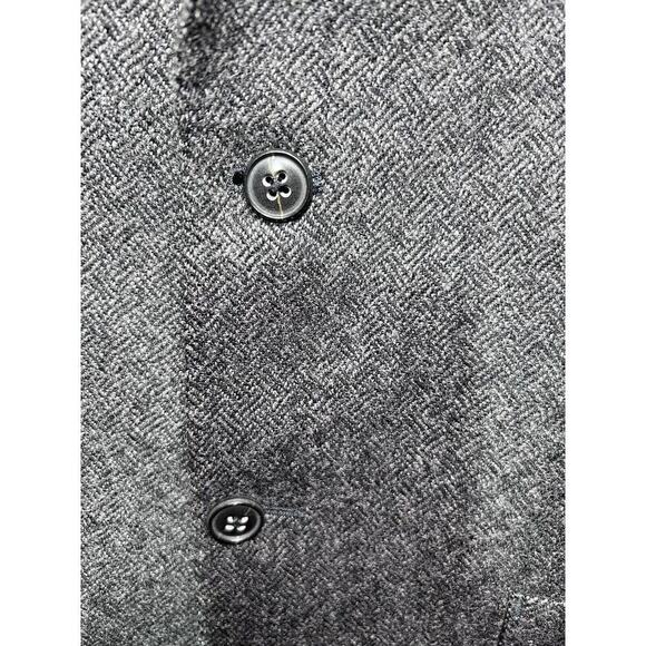 Banana Republic Men's Gray Herringbone Tweed Wool Sports Coat Blazer Size 42L - Picture 8 of 13